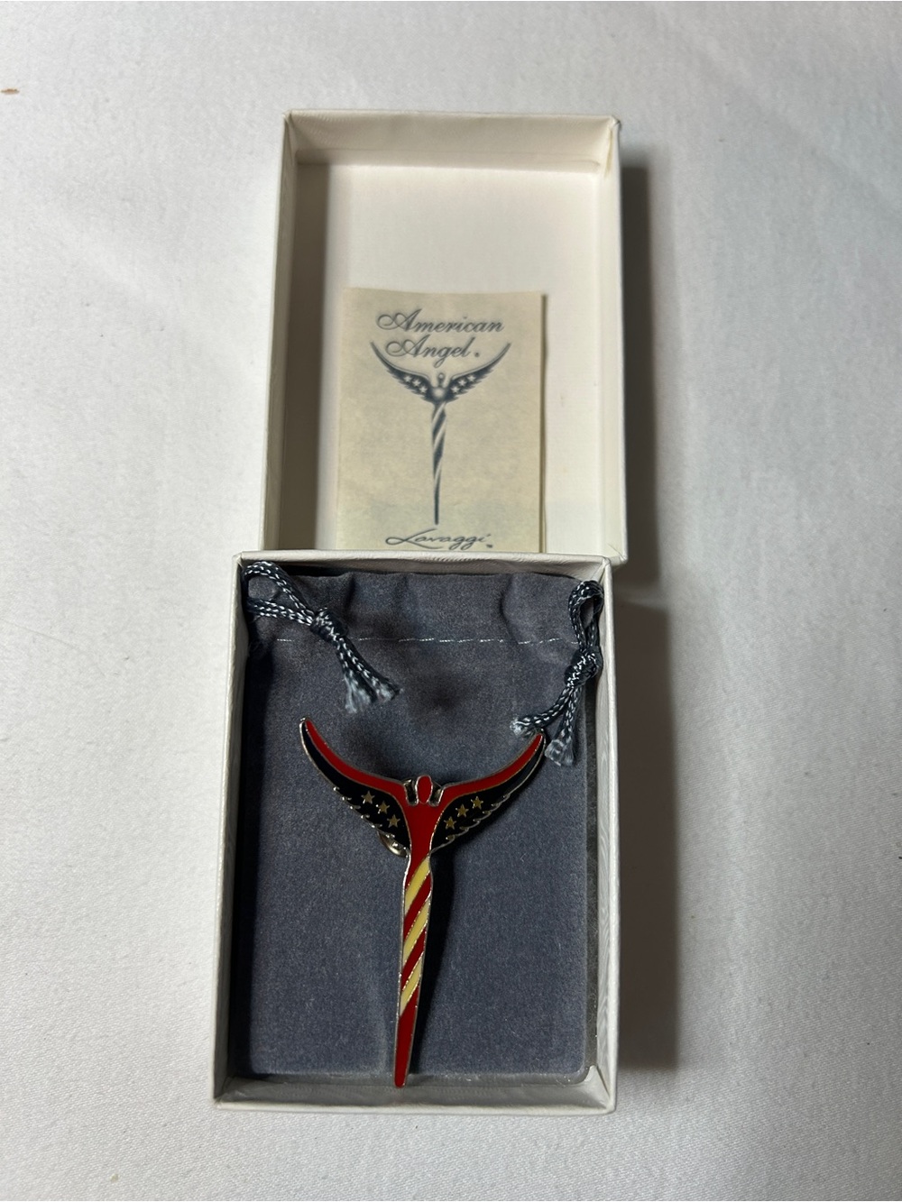 American Age Red and Gold Flag-Inspired Men’s Pendant